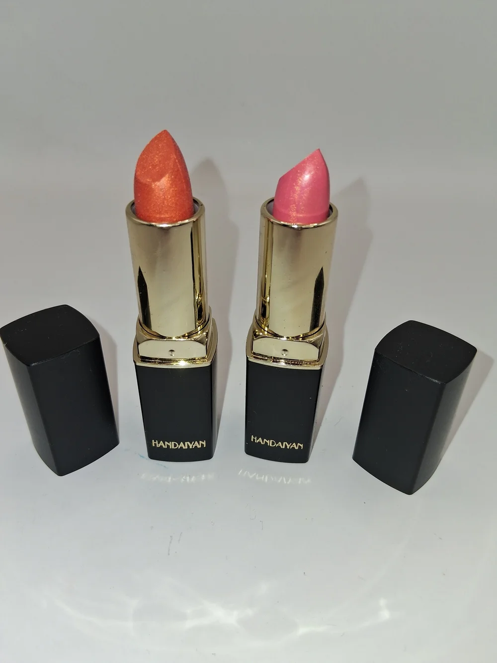 Muse Two-Tone Lipstick Duo — Coral Orange & Shimmer Pink